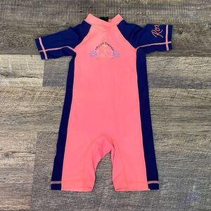 Roxy Kids Swimsuit Romper - Pink and Blue